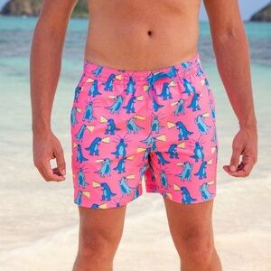 CHUBBIES DANCING DINO men’s 5.5” inseam swimtrunks swimsuit size 2XL